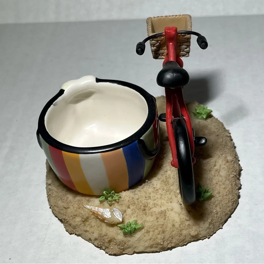 Yankee Candle Tea Light Holder Beach Themed with Red Bike‎